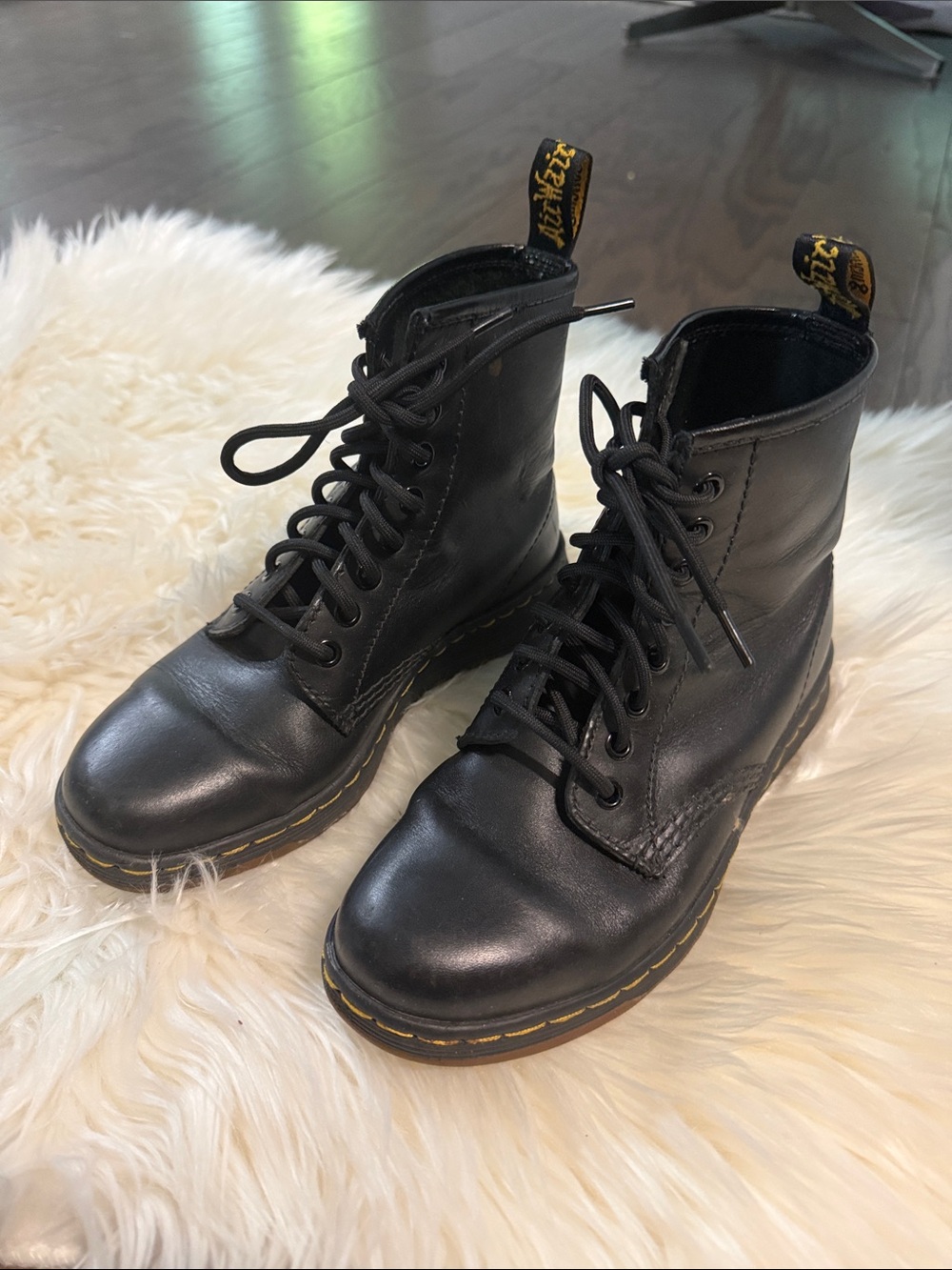 Airwair Black Lace-Up Leather Combat Boots
